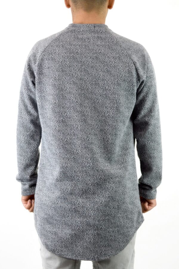 Men’s Oversized Quilted Pullover Sweatshirt – Black/Grey