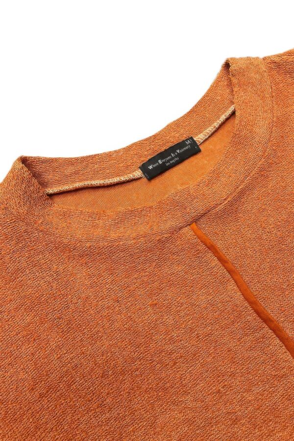 French Terry Raw Cut T-Shirt – 100% Cotton (Black, Rust)