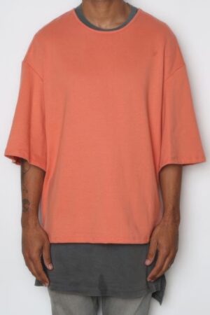 French Terry Drop Shoulder Box Tee – Orange