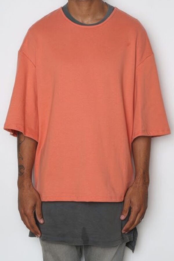 French Terry Drop Shoulder Box Tee – Orange