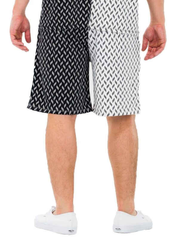 Men’s Diamond Two-Tone Print Shorts – Stretch Polyester