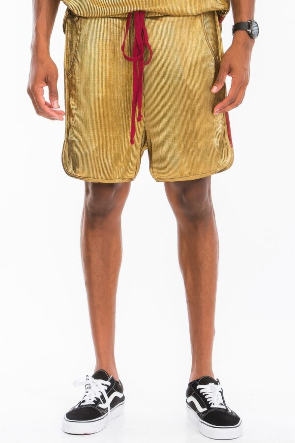 Metallic Flick Shorts – Side Metallic Stripe