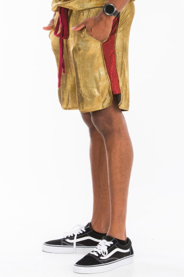 Metallic Flick Shorts – Side Metallic Stripe