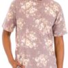 Heathered Floral T-Shirt – Round Neck Tee in Navy or Pink