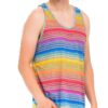 Men’s Pastel Striped Tank Top – Soft Blue or Red
