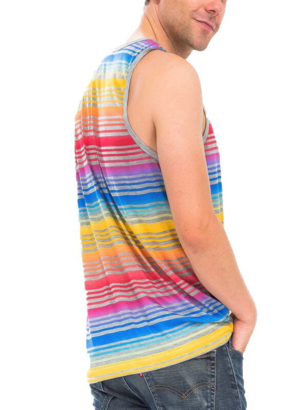 Men’s Pastel Striped Tank Top – Soft Blue or Red