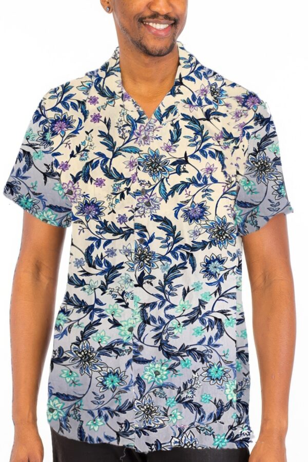 Men’s Paisley Button-Down Shirt – Multi-Color