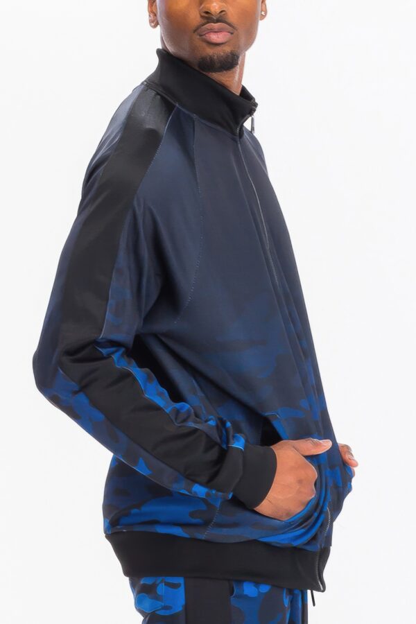 Camo Ombre Track Jacket for Men – Full-Zip, Blue or Purple