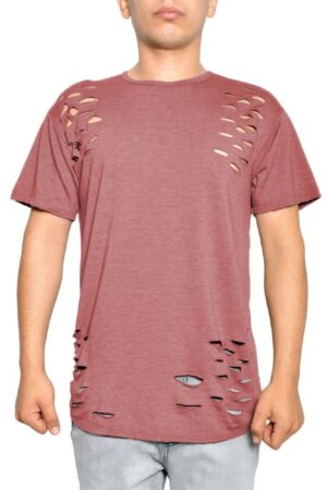 Men’s Distressed Short-Sleeve Jersey T-Shirt