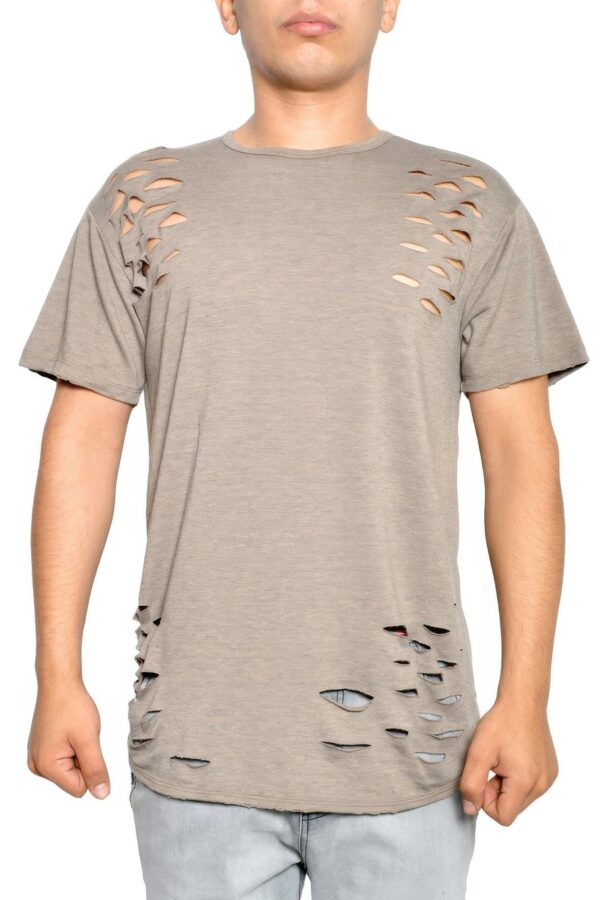 Men’s Distressed Short-Sleeve Jersey T-Shirt