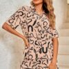 Sequin Lips Button-Down Shorts Set – Playful Print