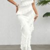 Off-Shoulder Ruffle Sleeveless Maxi Dress