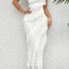 Off-Shoulder Ruffle Sleeveless Maxi Dress