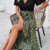 Cross Colorblock Lace V-Neck Belted Dress