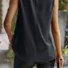 Animal Print Scarf-Collar Sleeveless Top