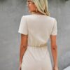 Plunge Neck Wrap Romper with Belted Knot Detail