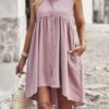 Sleeveless Peplum Shirt Dress – Solid Finish