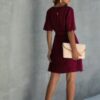 Plus-Size V-Neck Wrap Dress with Ruffled Hem