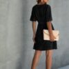 Plus-Size V-Neck Wrap Dress with Ruffled Hem