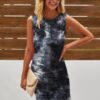 Crew Neck Tie Dye Sleeveless Dress – Relaxed Silhouette