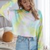 Tie Dye Cropped Pullover Hoodie – Relaxed Fit