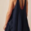 U-Neck Backless Sleeveless Mini Dress with Pockets
