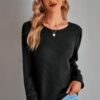 Knit Double-Layer Lace V-Neck Relaxed Top