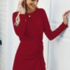 Crew Neck High-Waist Drawstring Dress – Polyester Blend