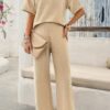 Lightweight Knitted Crew Neck Button Two-Piece Set