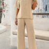 Lightweight Knitted Crew Neck Button Two-Piece Set