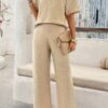 Lightweight Knitted Crew Neck Button Two-Piece Set