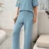 Lightweight Knitted Crew Neck Button Two-Piece Set
