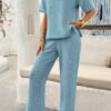 Lightweight Knitted Crew Neck Button Two-Piece Set