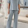 Lightweight Knitted Crew Neck Button Two-Piece Set