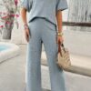 Lightweight Knitted Crew Neck Button Two-Piece Set