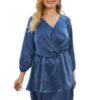 Plus Size V-Neck Dress with Ruffled Hem – Relaxed Silhouette