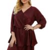 Plus Size V-Neck Dress with Ruffled Hem – Relaxed Silhouette