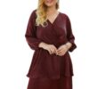 Plus Size V-Neck Dress with Ruffled Hem – Relaxed Silhouette