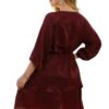 Plus Size V-Neck Dress with Ruffled Hem – Relaxed Silhouette