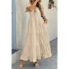 Cross Knot Color Block A-Line Dress with Pockets