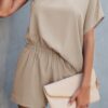 One-Shoulder Batwing Sleeve High-Waist Romper