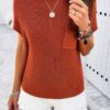 Ribbed Short Cap-Sleeve Knit Top – Lightweight Viscose