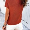 Ribbed Short Cap-Sleeve Knit Top – Lightweight Viscose