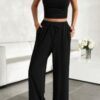 Sleeveless Drawstring Two-Piece Set with Pockets