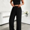 Sleeveless Drawstring Two-Piece Set with Pockets