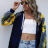 Tie-Dye Full-Zip Hoodie – Loose Open Front