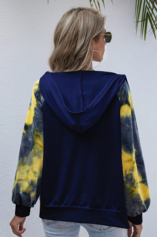 Tie-Dye Full-Zip Hoodie – Loose Open Front