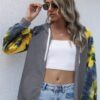 Tie-Dye Full-Zip Hoodie – Loose Open Front