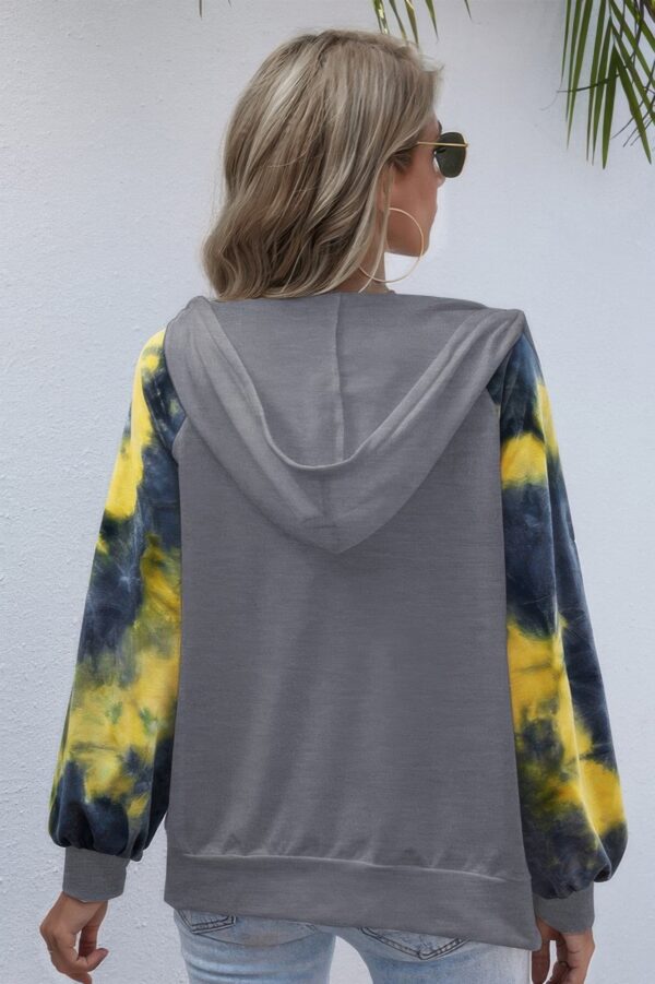 Tie-Dye Full-Zip Hoodie – Loose Open Front