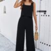 Two-Piece Square-Neck Sleeveless Set – Linen Blend